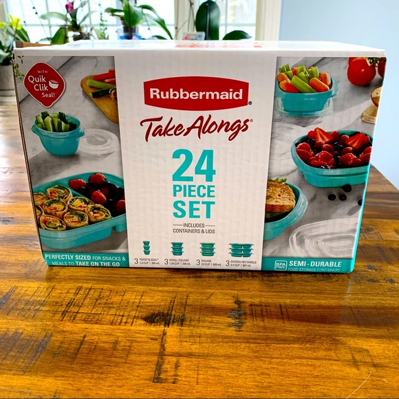 Rubbermaid Take Alongs Food Storage Containers TEAL Assorted 24-Piece Set - Picture 1 of 2